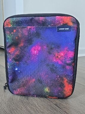 Lands’ End Galaxy Print Lunch Bag Rainbow Space Insulated Travel Tote